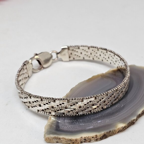 Bel Oro Richline 925 STERLING SILVER 7" Weaved BRACELET 22 Grams Woven Design - Picture 14 of 15